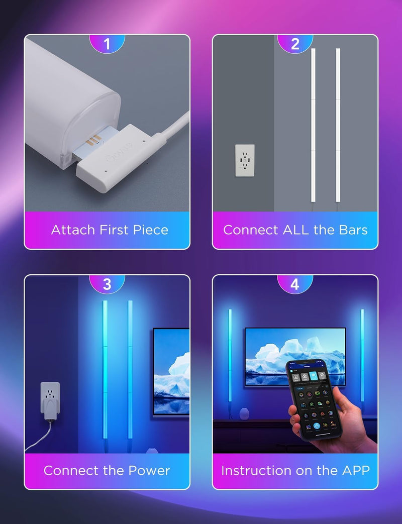 LED Glide Wall Lights Wifi Rgbic Smart Lamp
