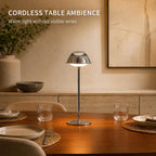 LED Modern Rechargeable Table Lamp Chrome Vioa