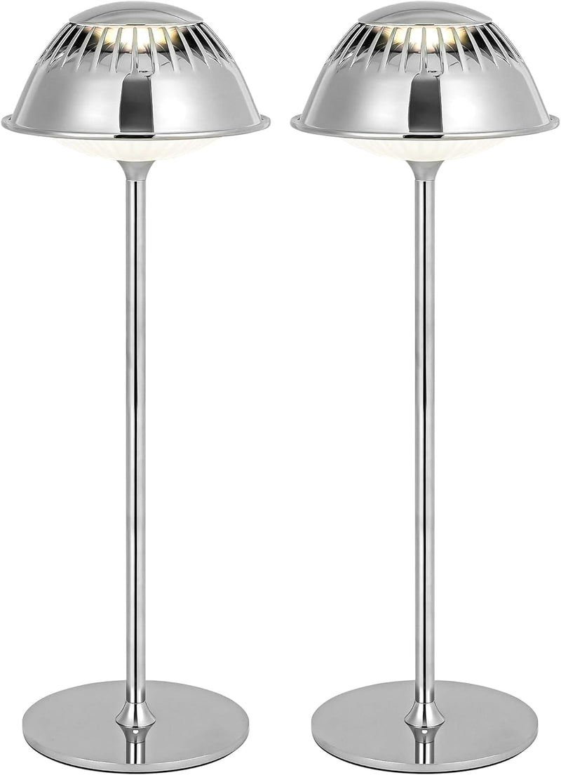 LED Modern Rechargeable Table Lamp Chrome Vioa