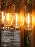 LED Outdoor String Lights S14 128FT 39m Festoon