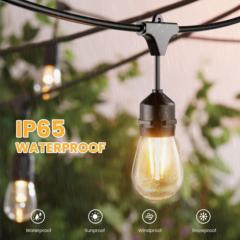 LED Outdoor String Lights S14 128FT 39m Festoon