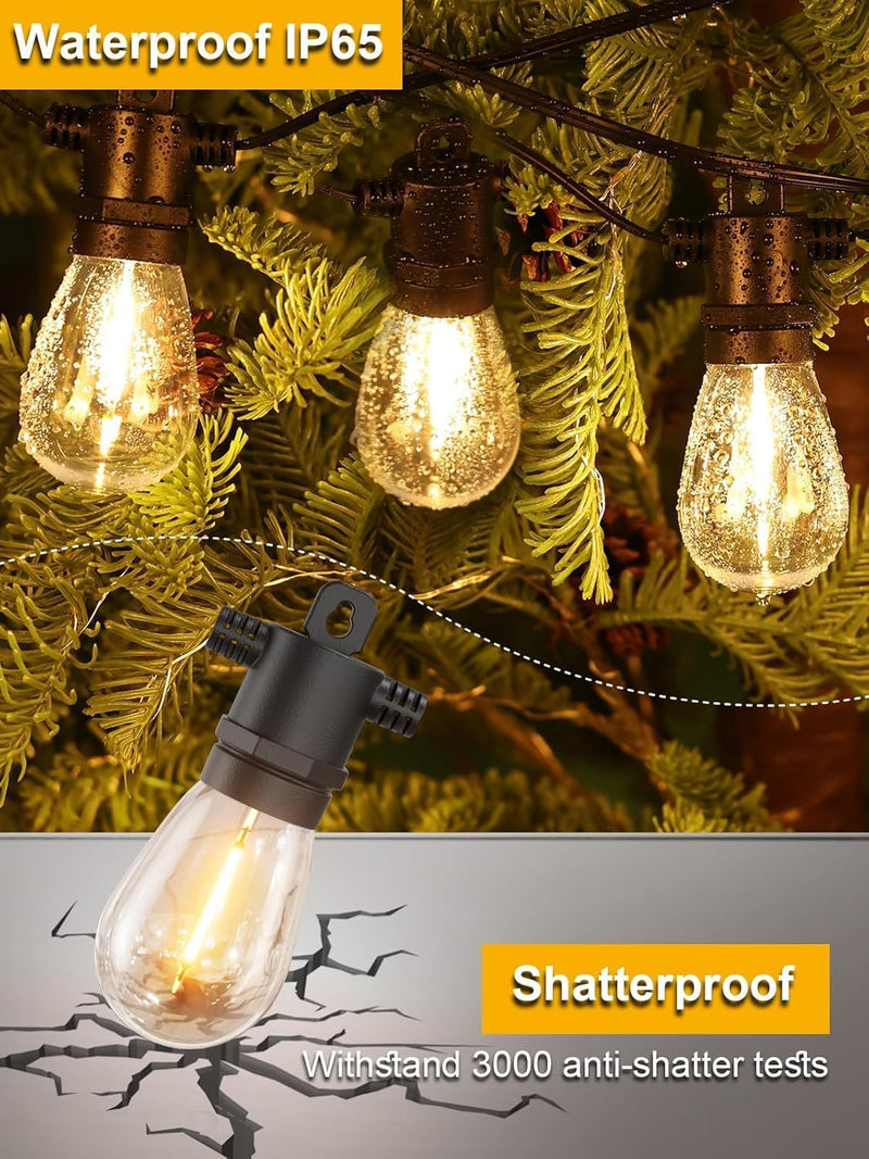 LED Outdoor String Lights S14 128FT 39m Festoon