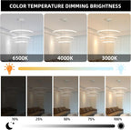 Pendant Dimmable 3 Ring Acrylic Chandelier Lighting Fixture