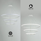 Pendant Dimmable 3 Ring Acrylic Chandelier Lighting Fixture