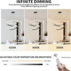 Pendant Dimmable 3 Ring Acrylic Chandelier Lighting Fixture