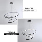 Pendant Dimmable 3 Ring Acrylic Chandelier Lighting Fixture