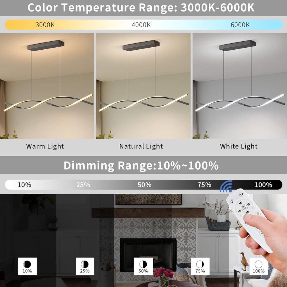 LED Pendant Lights Kitchen Island 3000K-6000K Adjustable Colour