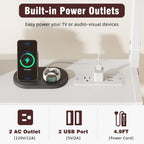 LED Rolling TV Stand on Wheels with Mount