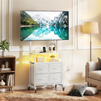 LED Rolling TV Stand on Wheels with Mount