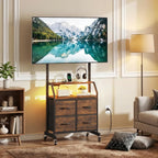 LED Rolling TV Stand on Wheels with Mount