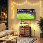 LED Rolling TV Stand on Wheels with Mount
