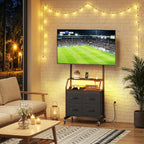 LED Rolling TV Stand on Wheels with Mount