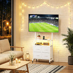 LED Rolling TV Stand on Wheels with Mount