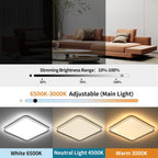 LED Square Ceiling Light Flush Living Room
