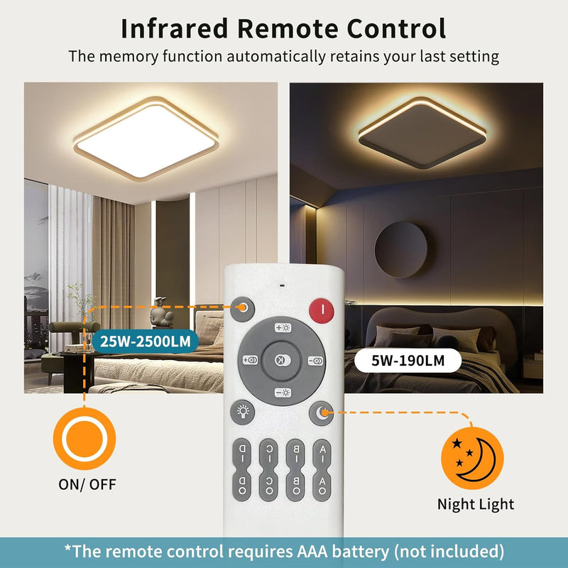 LED Square Ceiling Light Flush Living Room