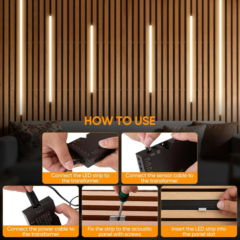 LED Strip Lights for Acoustic Wall Panels 6