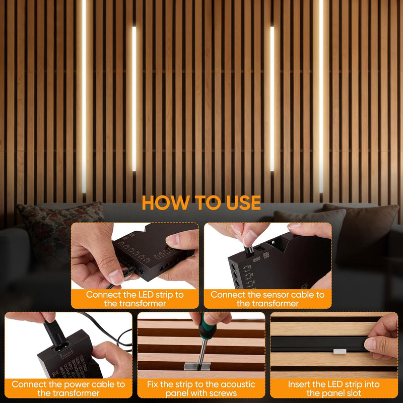LED Strip Lights for Acoustic Wall Panels 6