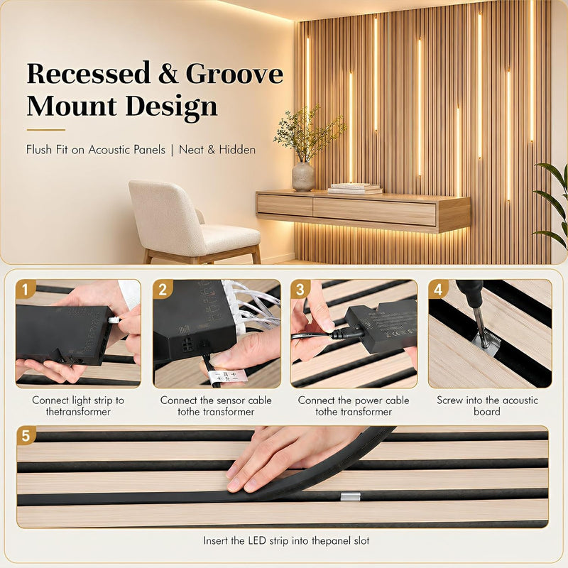 LED Strip Lights for Acoustic Wall Panels 8