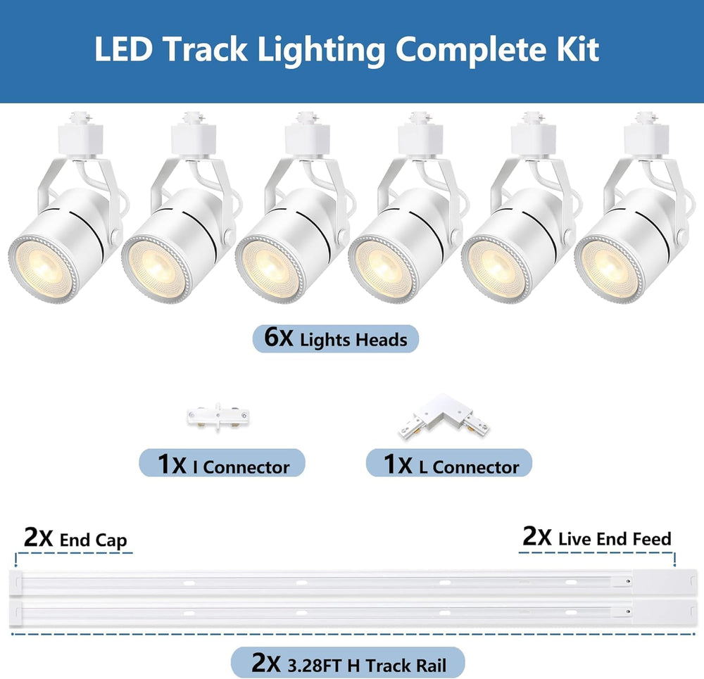LED Track Lighting Heads Kit Dimmable Lights