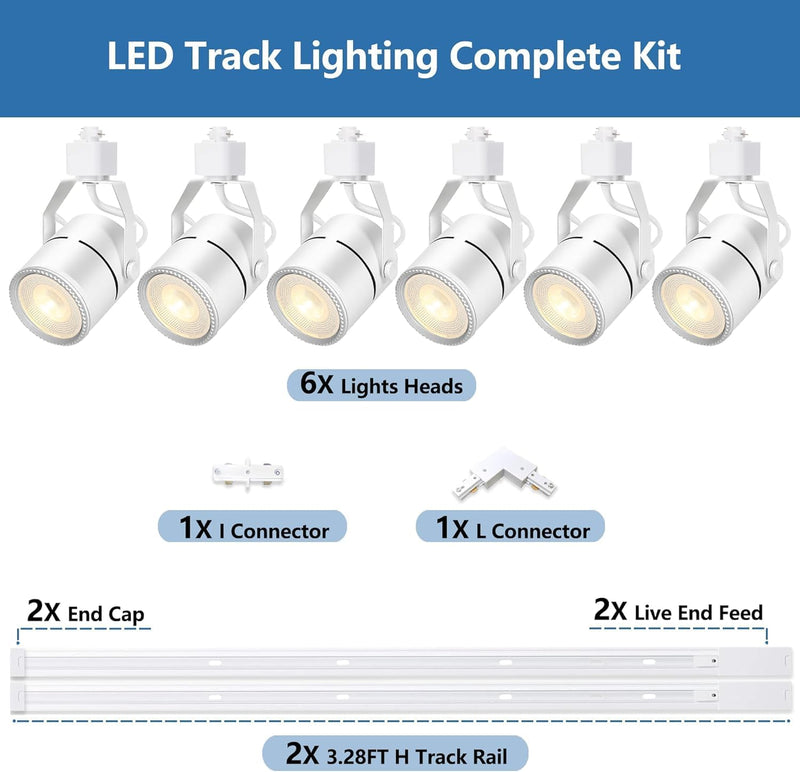 LED Track Lighting Heads Kit Dimmable Lights