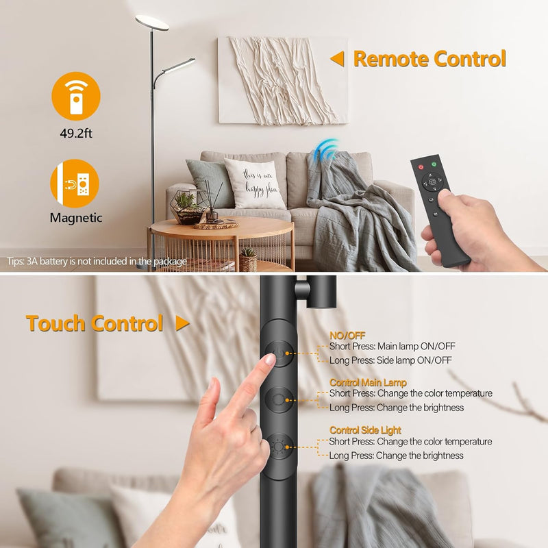 LED Uplighter Floor Lamp Living Room 42W 2700K-6500K