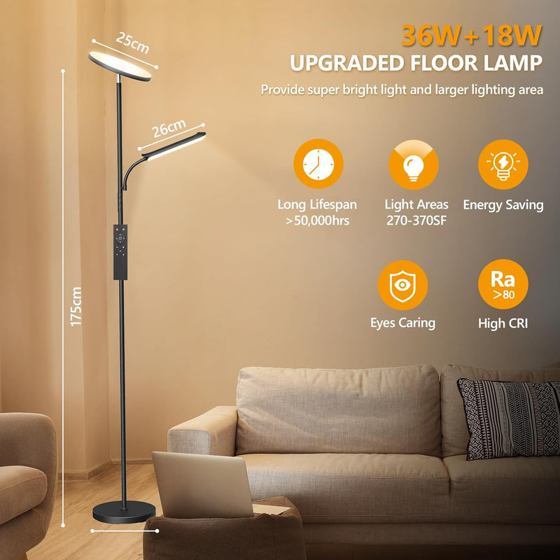 LED Uplighter Floor Lamp Living Room 42W 2700K-6500K