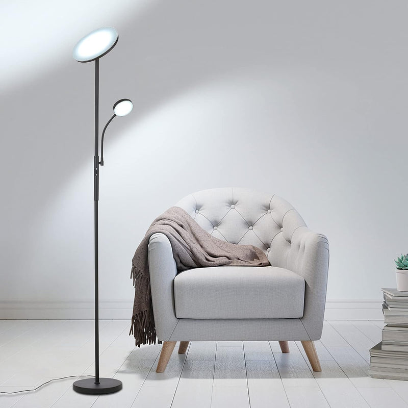 LED Uplighter Floor Lamps Dimmable Rotatable 2 Lights