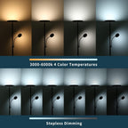 LED Uplighter Floor Lamps Dimmable Rotatable 2 Lights