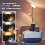 LED Uplighter Floor Lamps Dimmable Rotatable 2 Lights