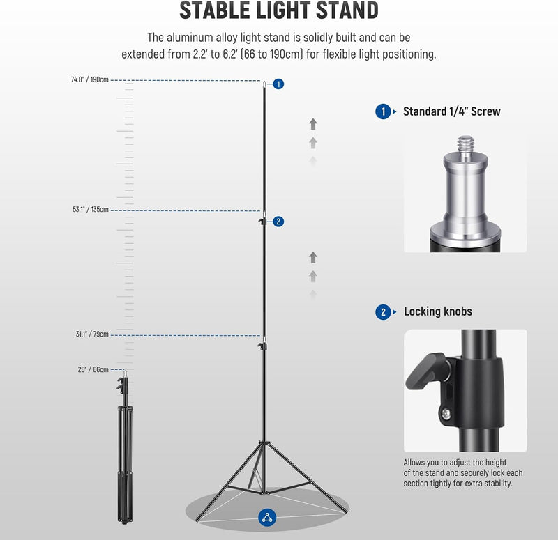 13" LED Video Light Panel Studio Lighting Kit