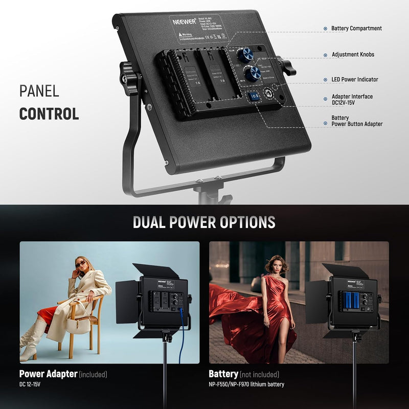 13" LED Video Light Panel Studio Lighting Kit