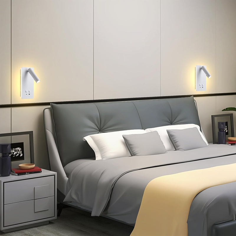 LED Wall Lamp Mounted Reading Lights Adjustable Headboard