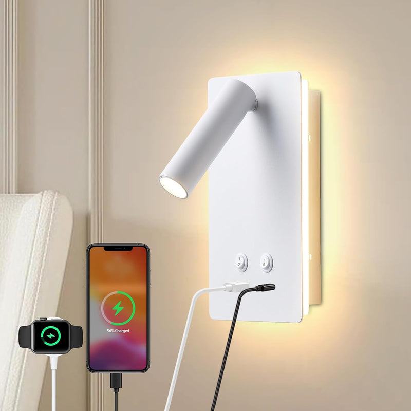 LED Wall Lamp Mounted Reading Lights Adjustable Headboard
