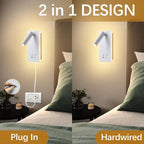 LED Wall Lamp Mounted Reading Lights Adjustable Headboard
