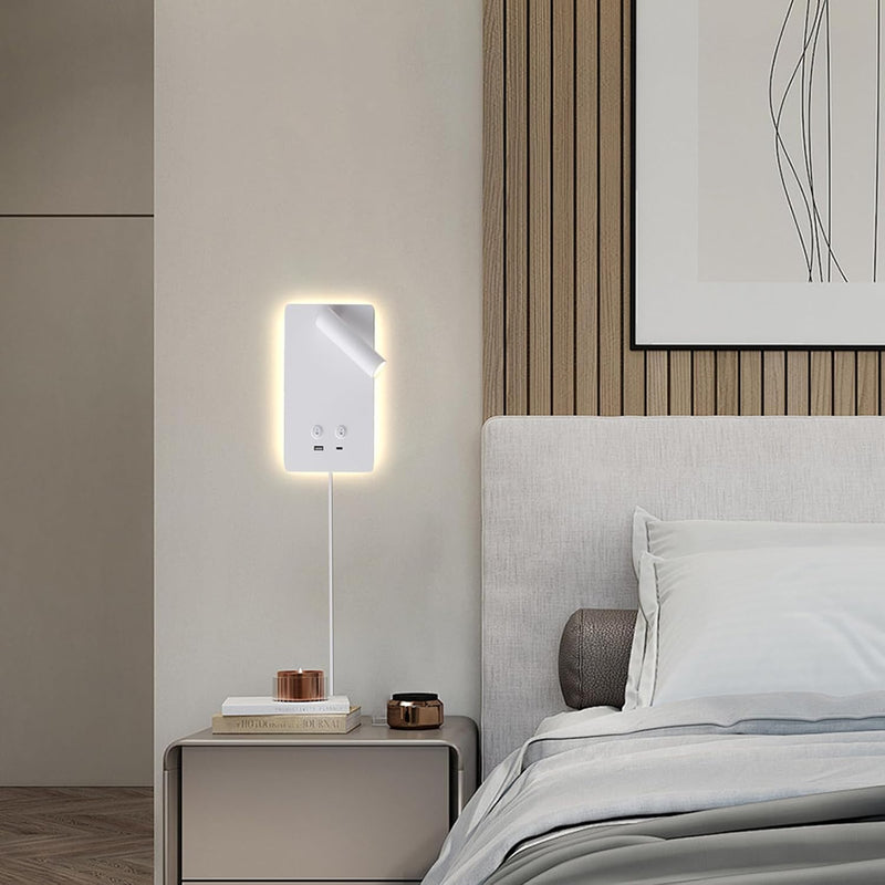 LED Wall Lamp Mounted Reading Lights Adjustable Headboard