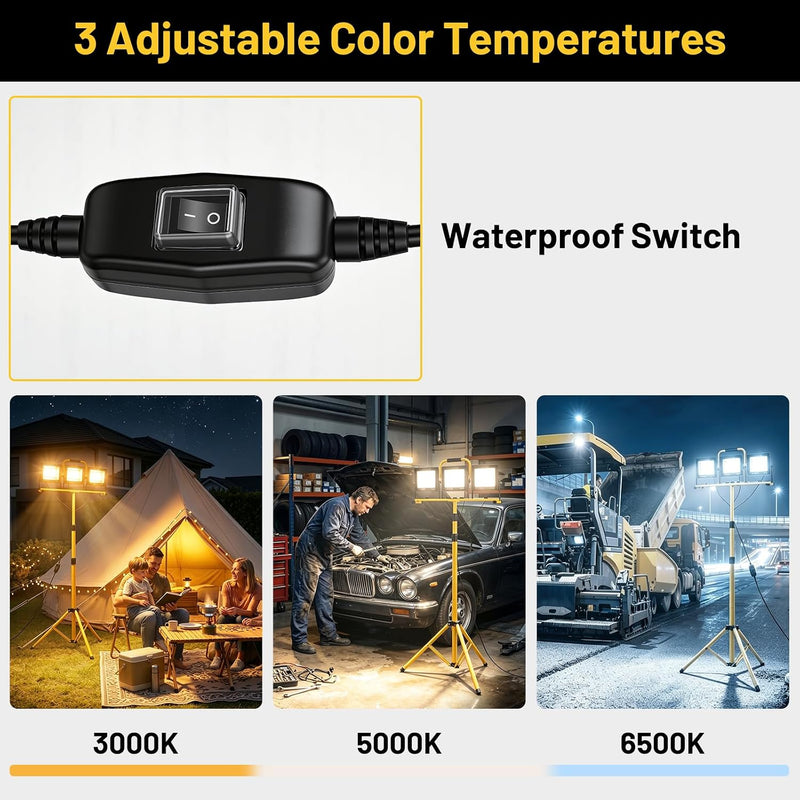 LED Work Light with Tripod 21000lm 3 Adjustable