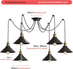 8 Head Spider Pendant Light with Adjustable 2m