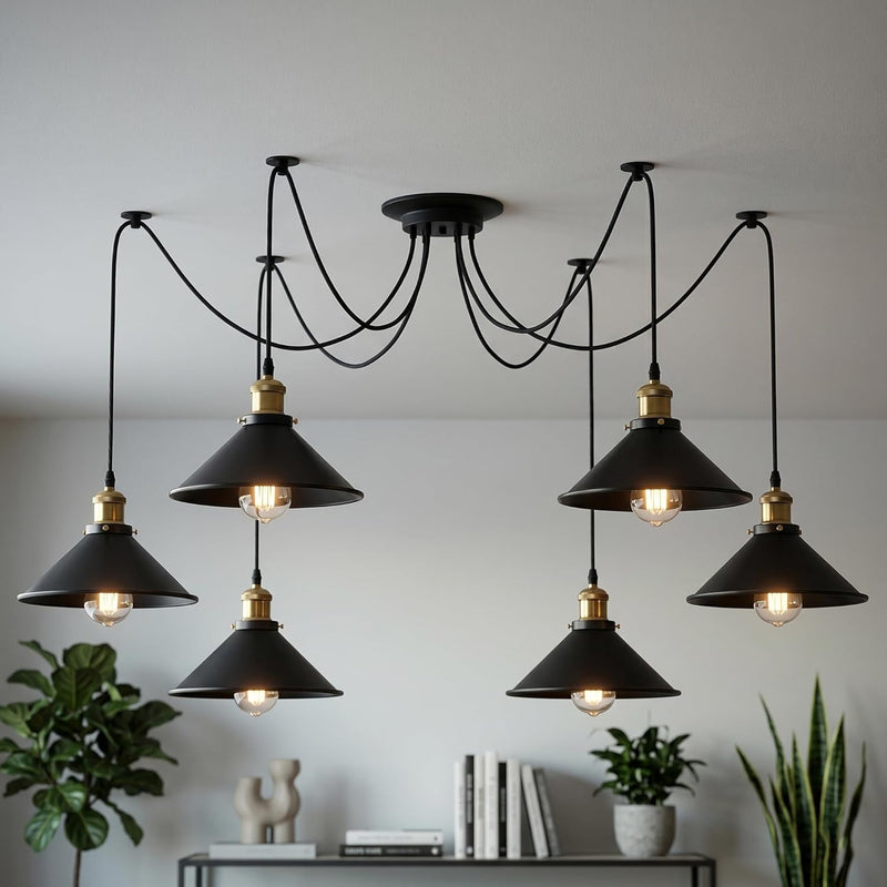 8 Head Spider Pendant Light with Adjustable 2m