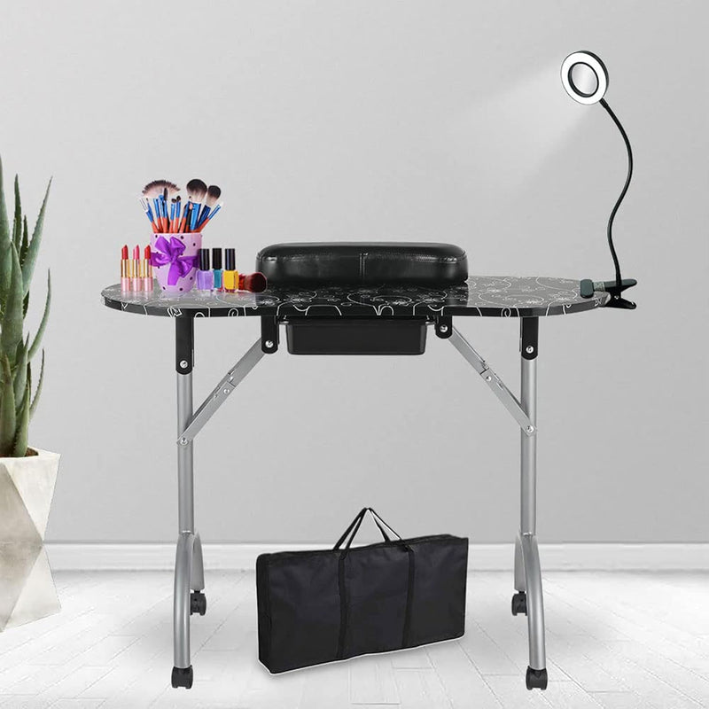 36''l Portable Foldable Manicure Table Nail Technician Desk
