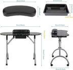 Leibou Professional 36''l Portable Foldable Manicure Table Nail