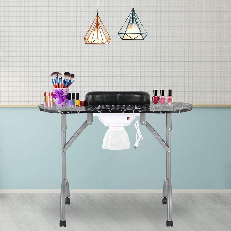 Folding Portable Vented Beauty Manicure Table Nail Desk