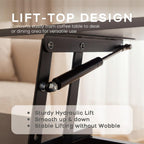Lift Top Coffee Table Fluted Design Lifting Tea