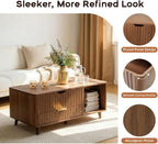 Lift Top Coffee Table Fluted Design Lifting Tea