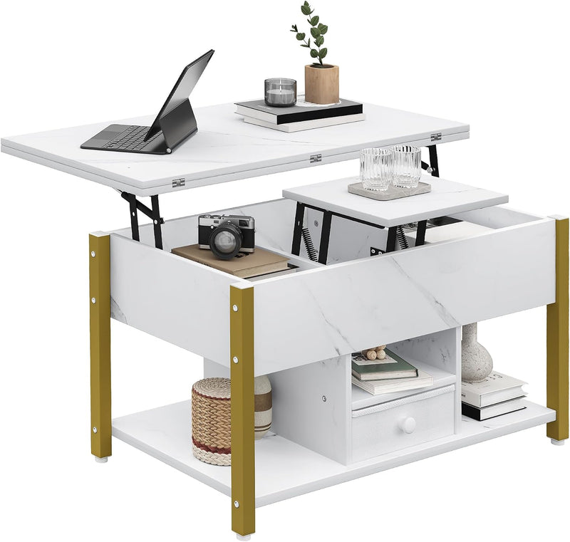 Lift Top Coffee Table with Drawers 4