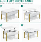 Lift Top Coffee Table with Drawers 4