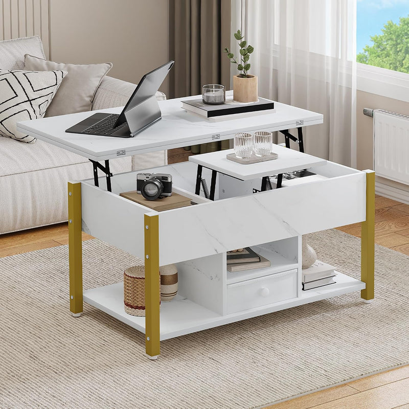 Lift Top Coffee Table with Drawers 4