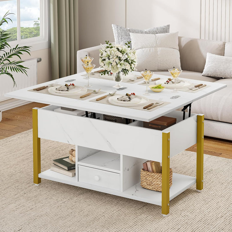 Lift Top Coffee Table with Drawers 4
