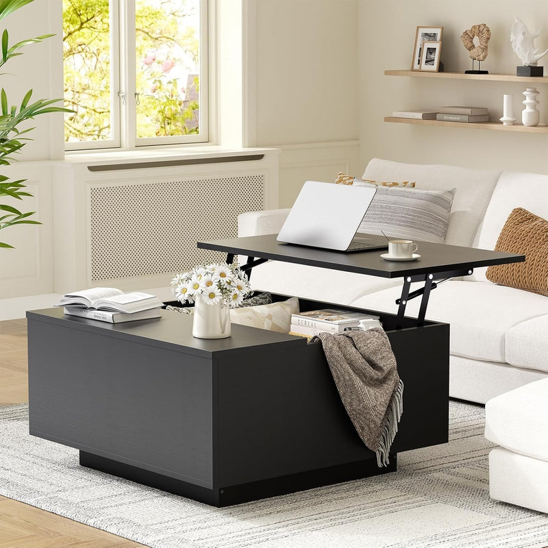 Lift Top Coffee Table with Hidden Storage 80