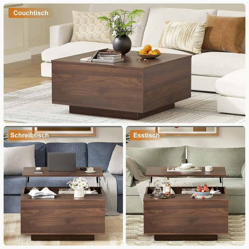 Lift Top Coffee Table with Hidden Storage 80
