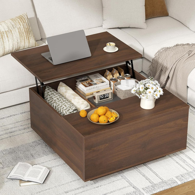 Lift Top Coffee Table with Hidden Storage 80